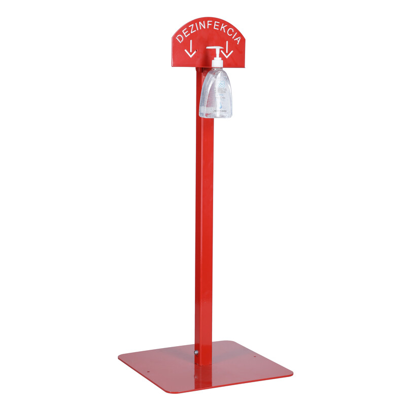 Stojan červený na dezinfekci rukou s dezinfekčním gelem Me Too, 500 ml