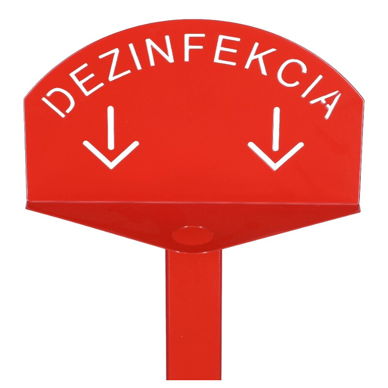 Stojan červený na dezinfekci rukou s dezinfekčním gelem Me Too, 500 ml