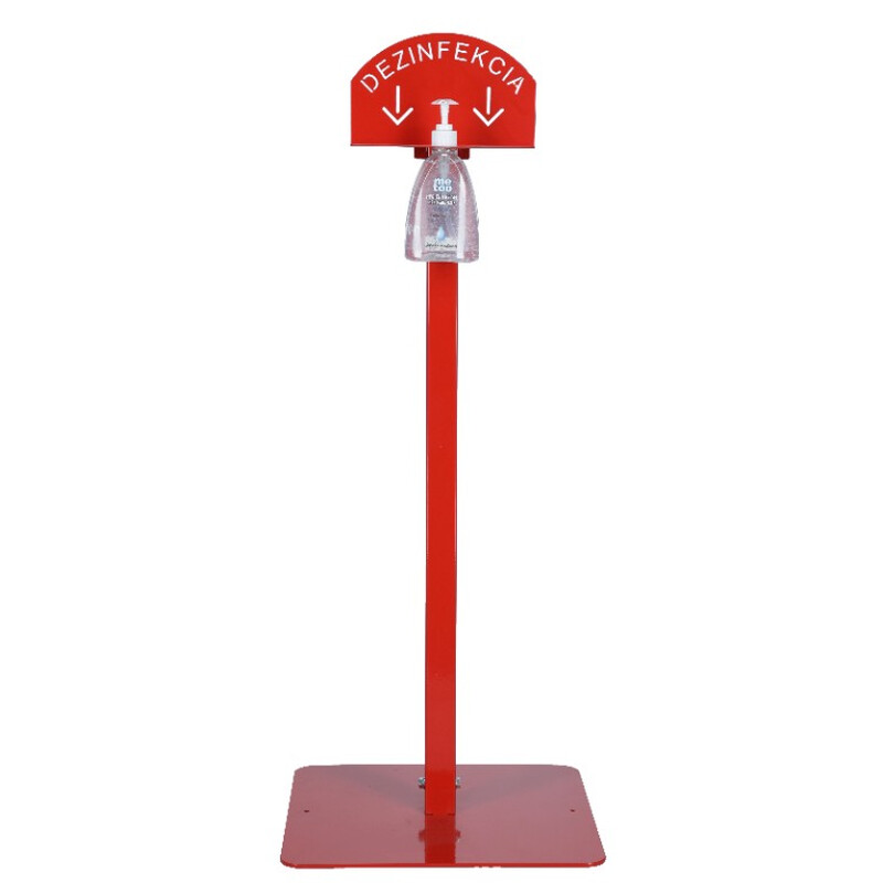 Stojan červený na dezinfekci rukou s dezinfekčním gelem Me Too, 500 ml