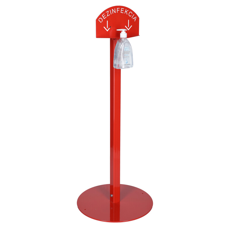 Stojan červený na dezinfekci rukou s dezinfekčním gelem Me Too, 500 ml