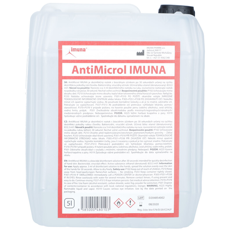 Dezinfekční roztok AntiMicrol IMUNA, 5l