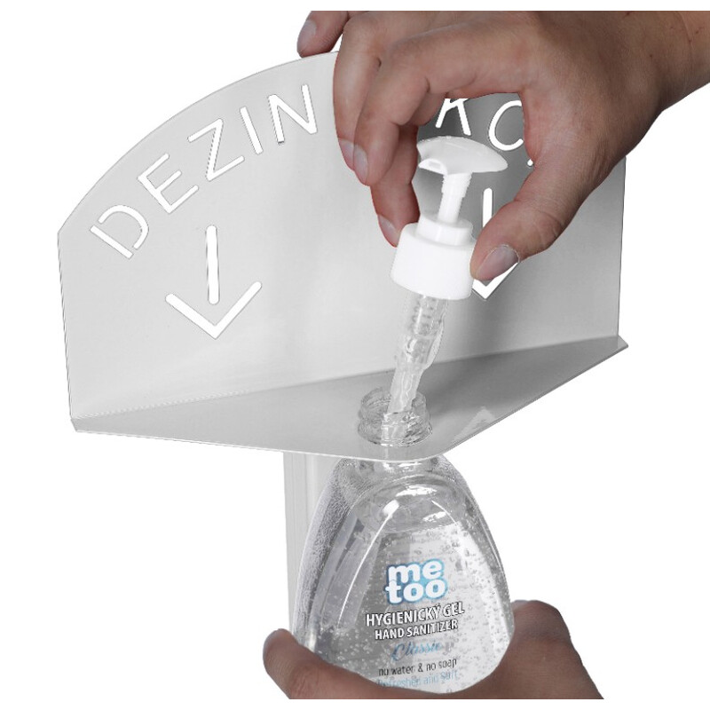 Stojan bílý na dezinfekci rukou s dezinfekčním gelem Me Too, 500 ml