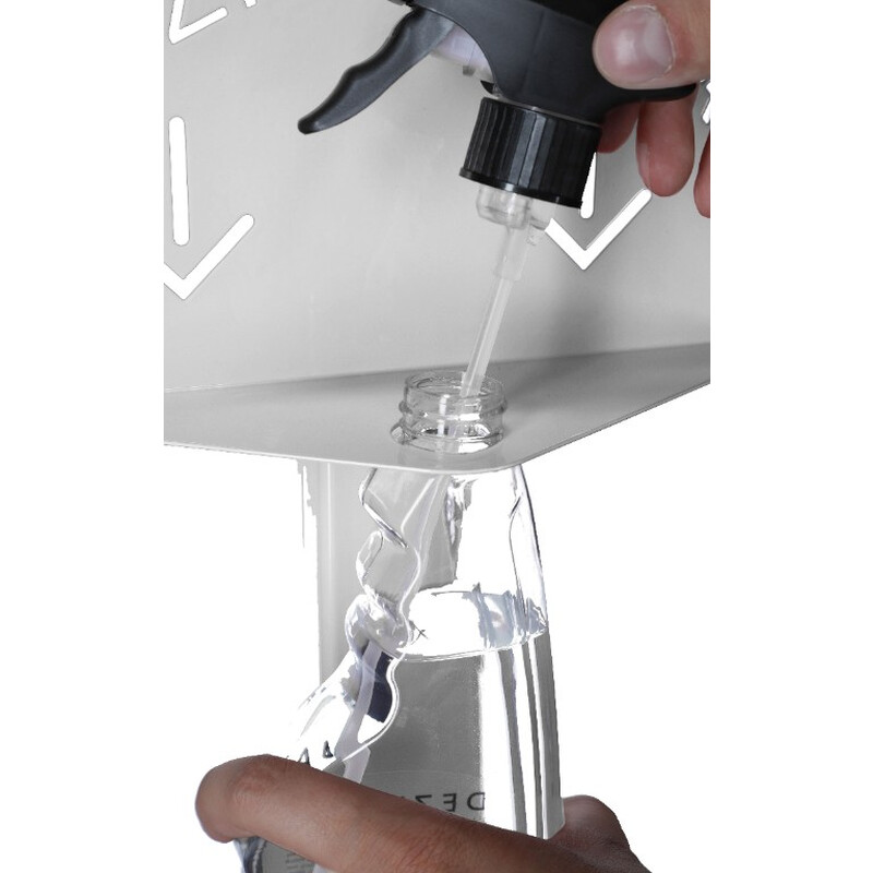 Stojan bílý na dezinfekci rukou s dezinfekčním prostředkem DEZIMAX, 500 ml