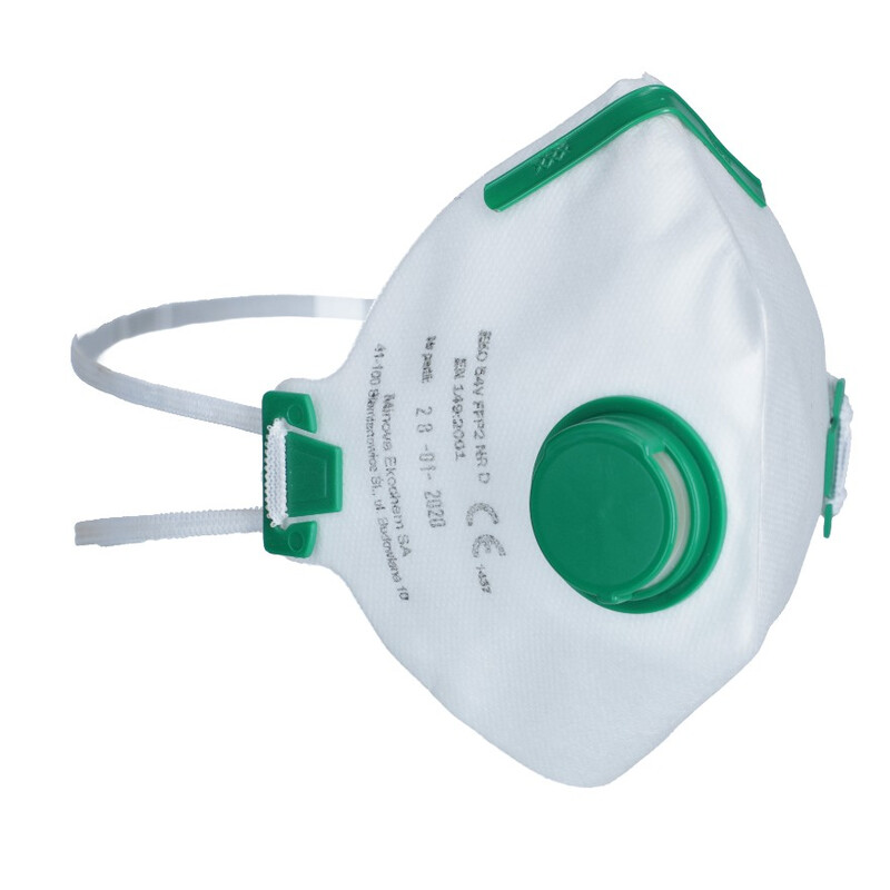 Respirátor FFP2 s filtrem, zelený