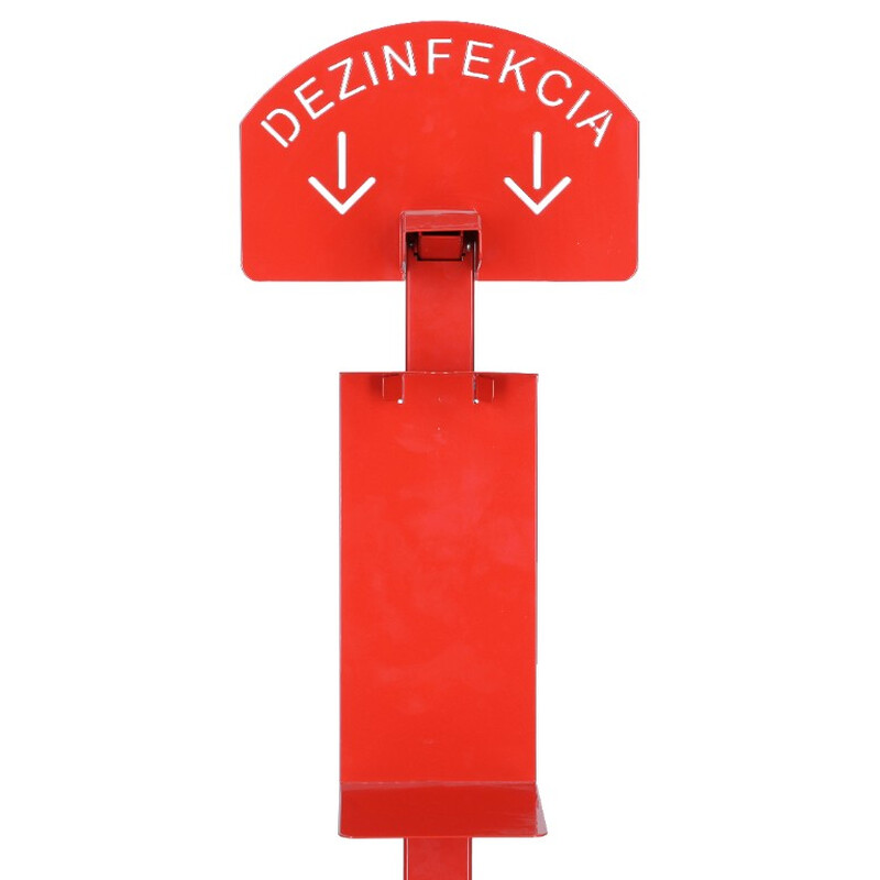 Stojan červený na dezinfekci rukou, bez dezinfekce, 110 cm
