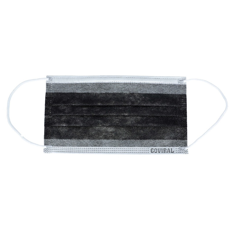 Rouška na tvář s gumičkou – chirurgická černá, 50 ks