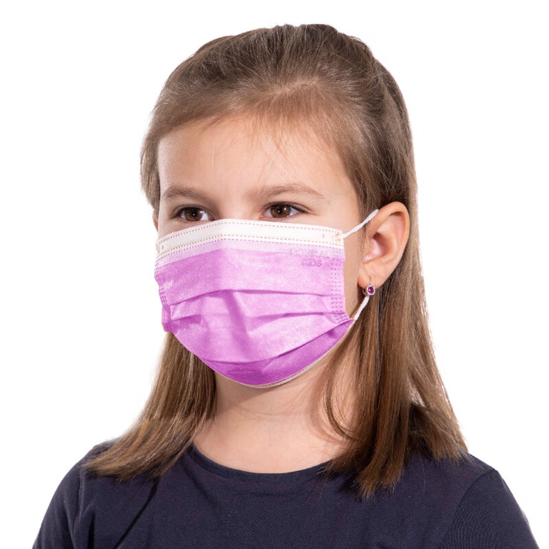 Dětská rouška na tvář s gumičkou barevná, 10 ks