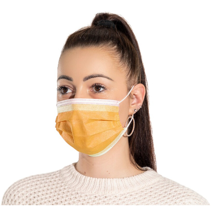 Rouška na tvář s gumičkou – chirurgická barevná, 10 ks