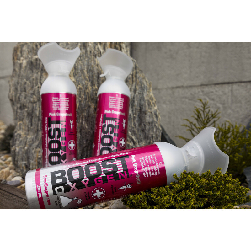 Kyslíková láhev s náustkem Boost Oxygen Pink Grapefruit, 9 l