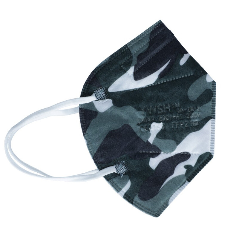 Respirátor FFP2 bez výdechového ventilu, maskáčový