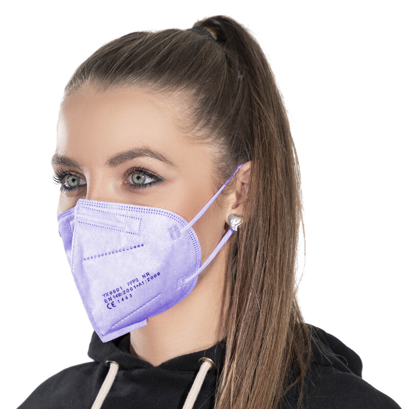 Respirátor FFP2 bez výdechového ventilu, fialový