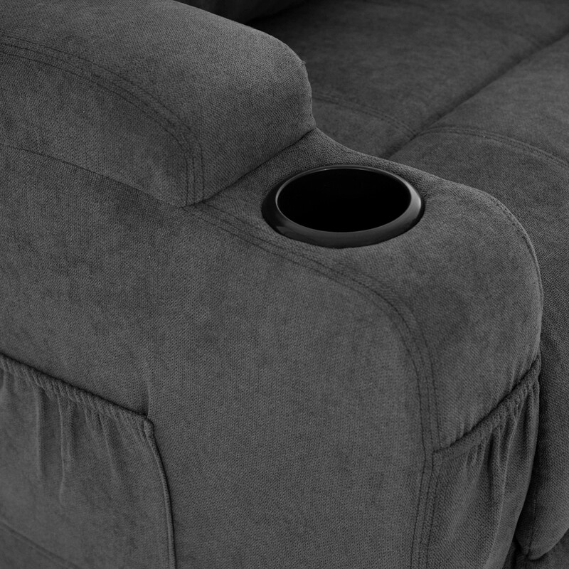 Masážní polohovací křeslo s vyklápěním látkové, barva antracit