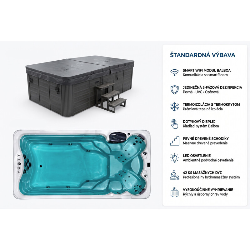 SwimSpa LUX SUNRANS SR853 s protiproudem a technologií Balboa