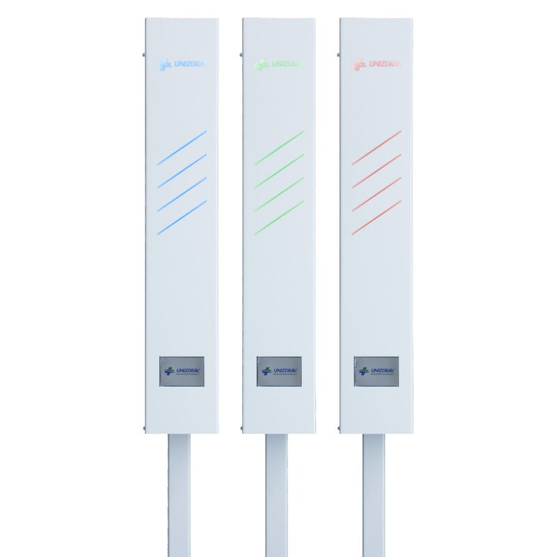 Germicidní zářič UNIZDRAV s displejem uzavřený mobilní – bílé provedení