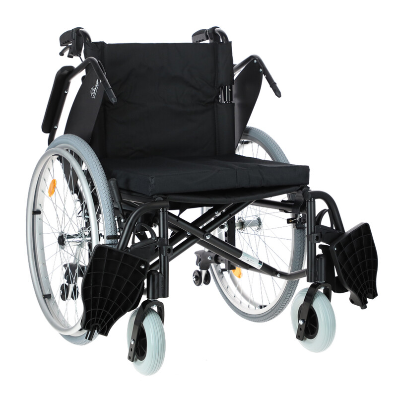 Invalidní vozík odlehčený s brzdami pro doprovod