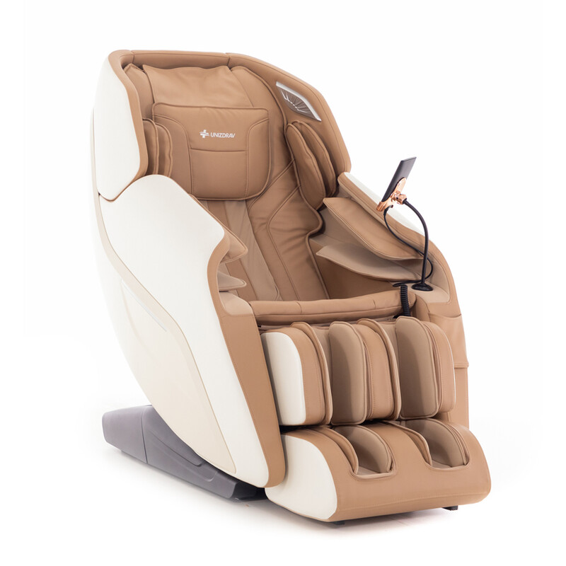 Masážní elektrické křeslo RelaxPro 3D MASSAGER, bílo-hnědé