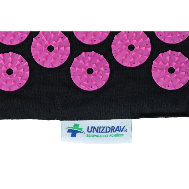 Masážní akupresurní podložka UNIZDRAV, černo-růžová