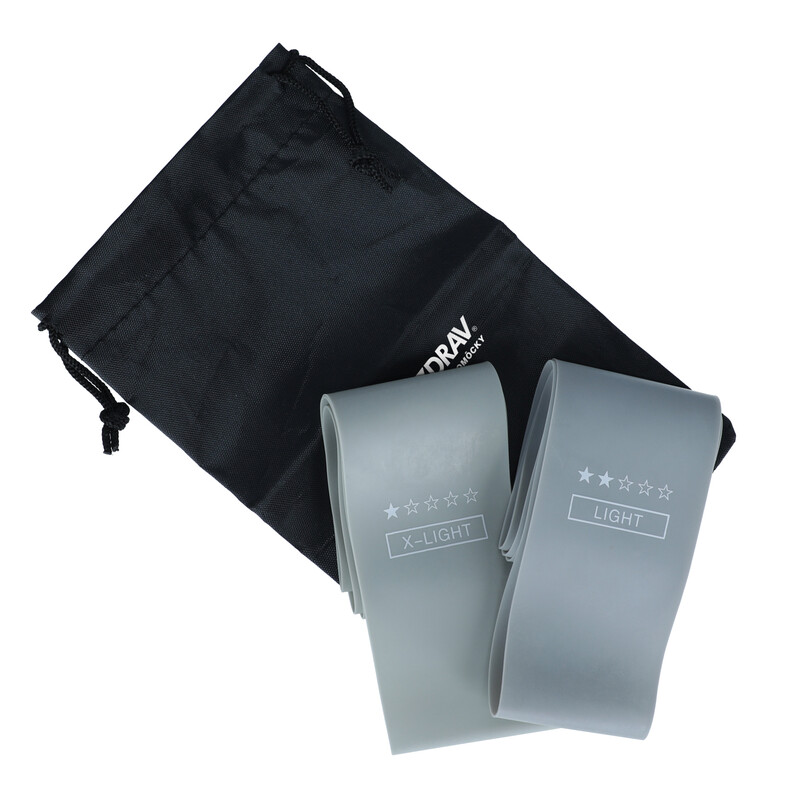 Odporové posilovací gumy šedé, sada 5 ks