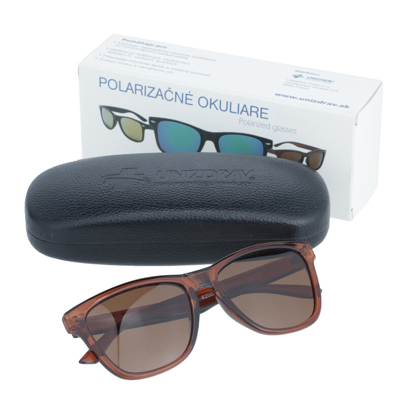 Polarizační brýle UNIZDRAV hnědé + pevné puzdro, sáček a testovací sada