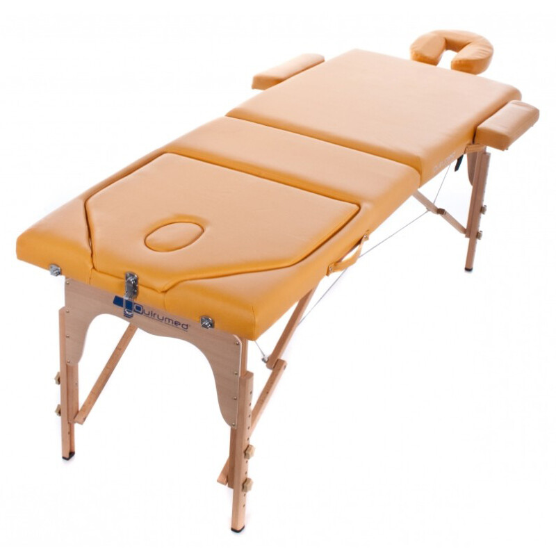 Dřevěné masážní lehátko - polohovací, červené