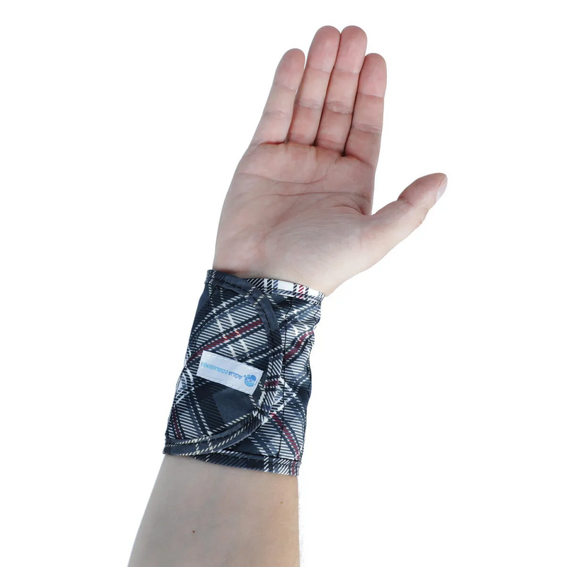 Chladící šátek na zápěstí, károvaný