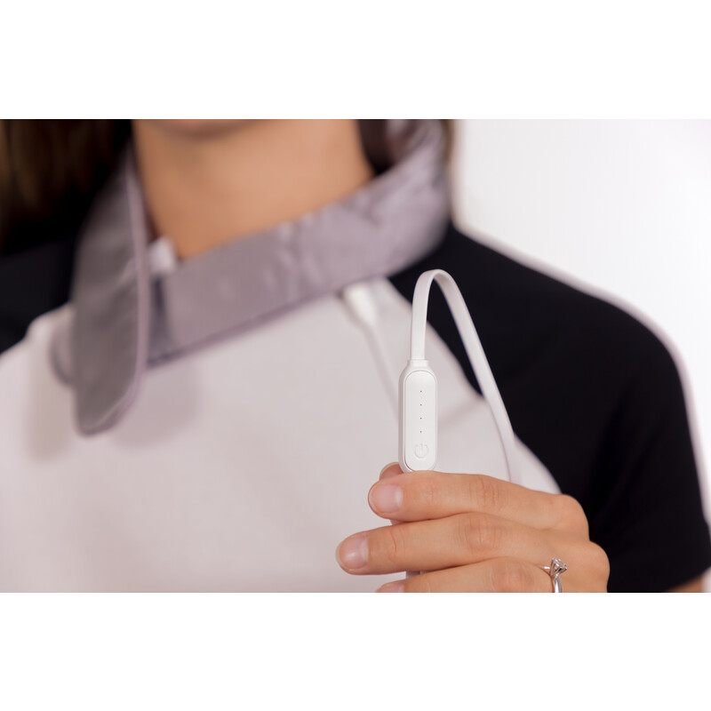 Vyhřívací USB límec na krk s powerbankou, růžový – grafenová technologie