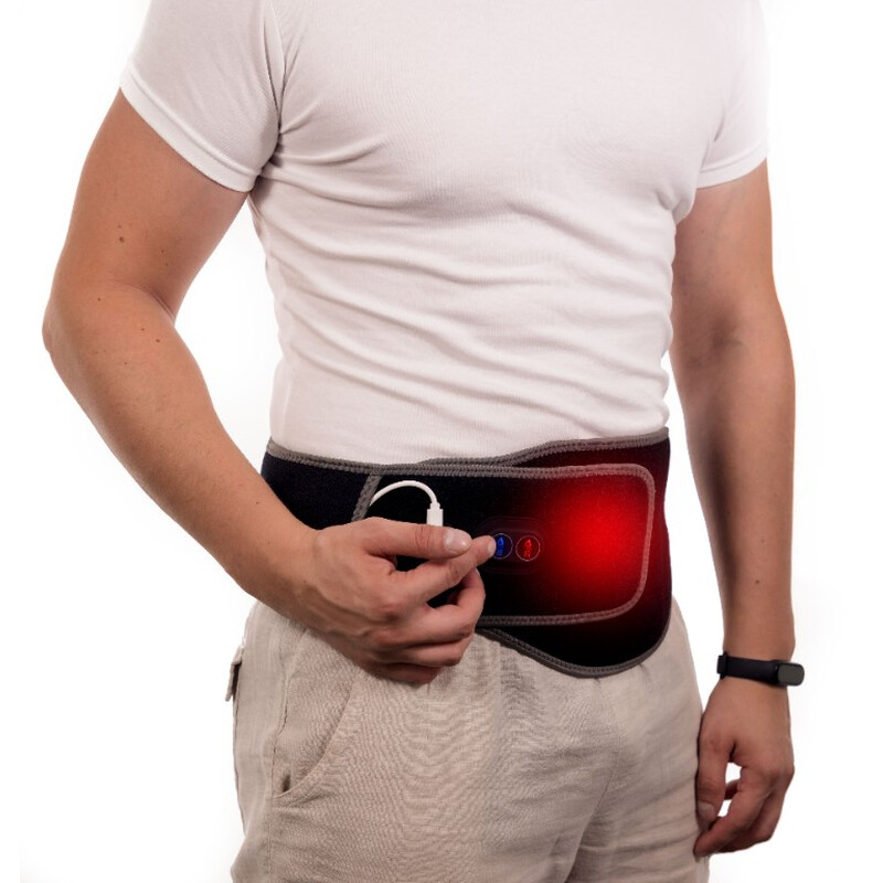 Vyhřívací USB pás na kříže a podbřiško 2v1 s powerbankou – grafénová technologie