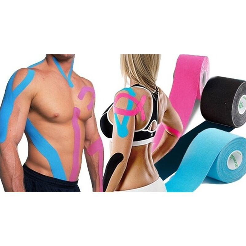 Kinezio tejp Ares 5 cm x 5 m, růžový