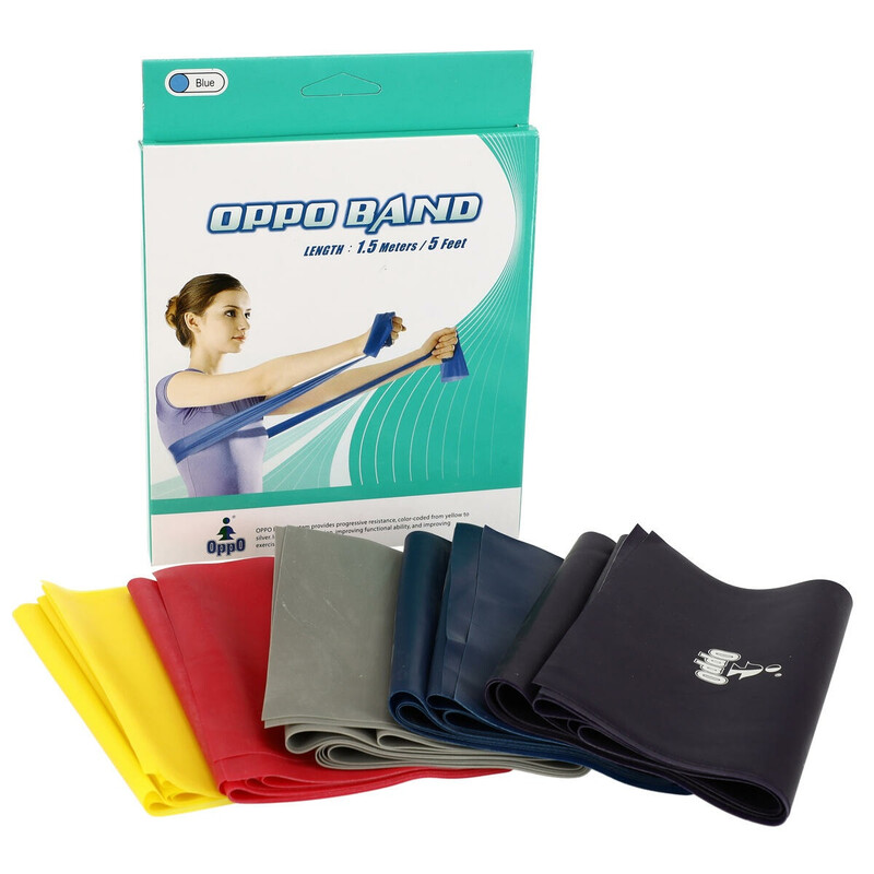 Posilovací guma OPPO BAND červená s lehkým odporem, 1,5 m