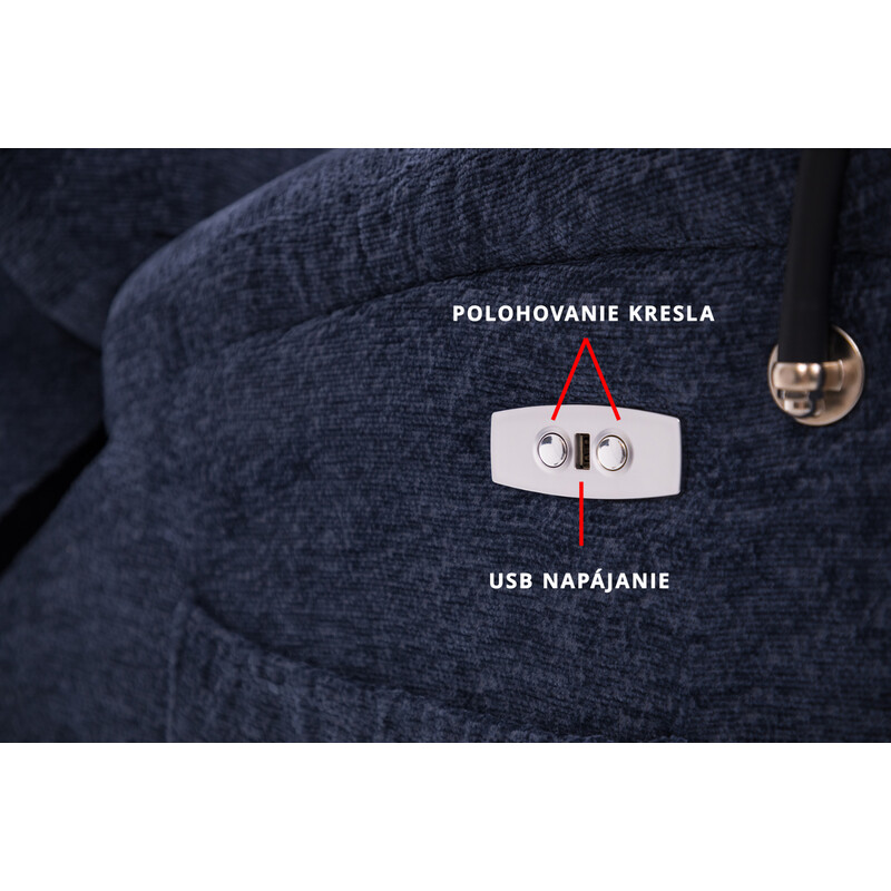Štylové relaxační polohovací křeslo TRENDY - modré