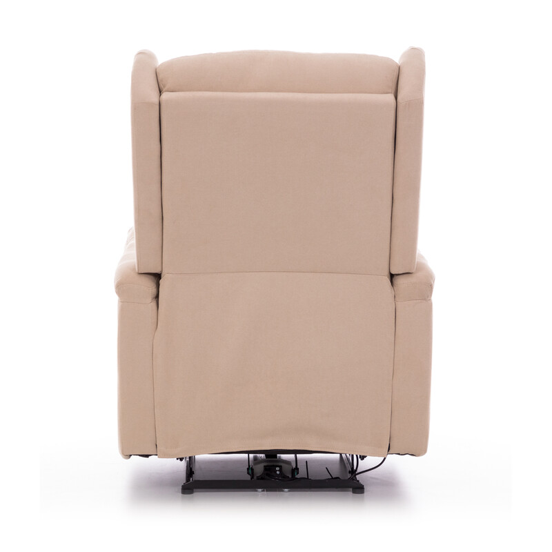 Relaxační polohovací křeslo COMFORT Ušák, béžová látka
