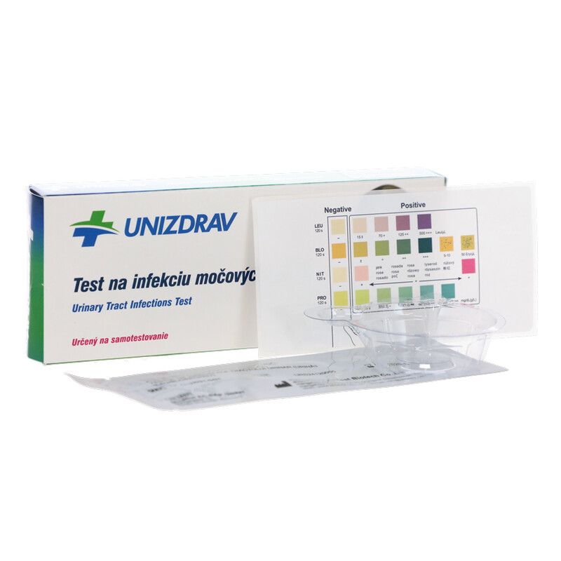 Test na infekci močových cest – leukocyty, krev, dusitany, bílkoviny, 1 ks