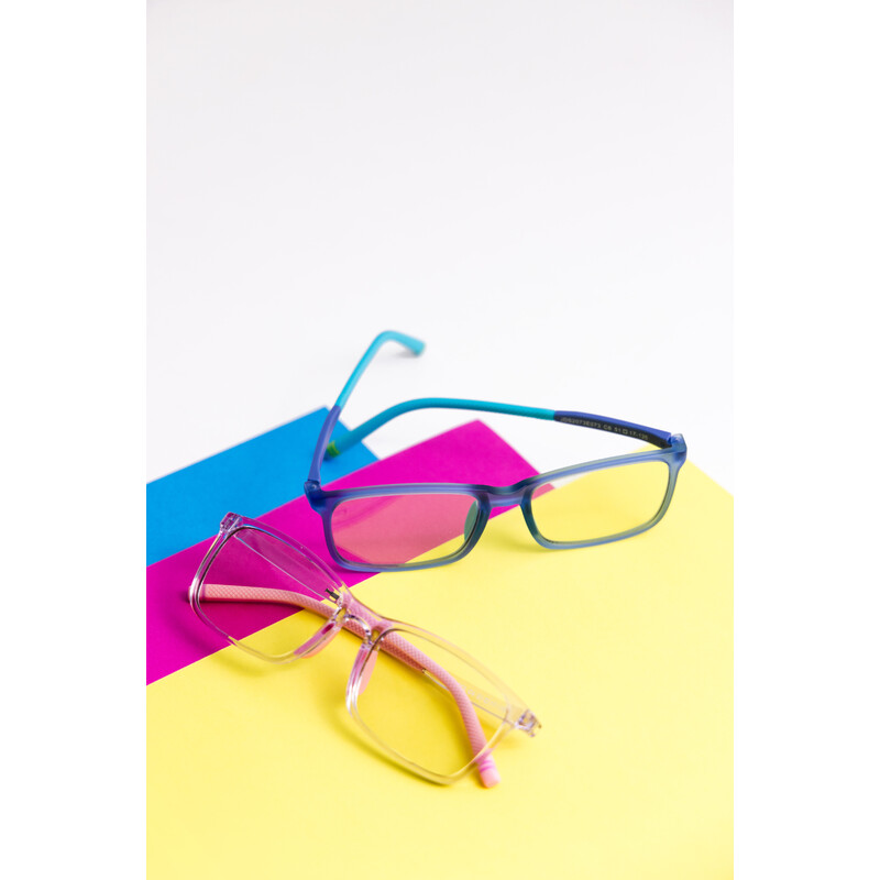 Brýle proti modrému světlu pro děti modré UNIZDRAV + pouzdro, sáček a testovací sada