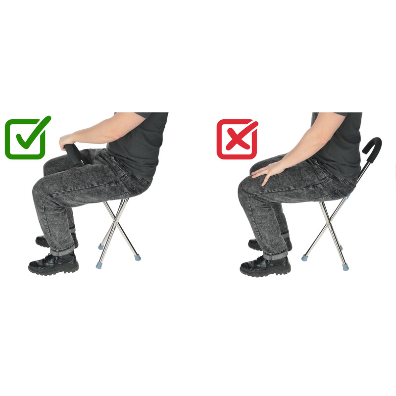 Vycházková hůl se židlí