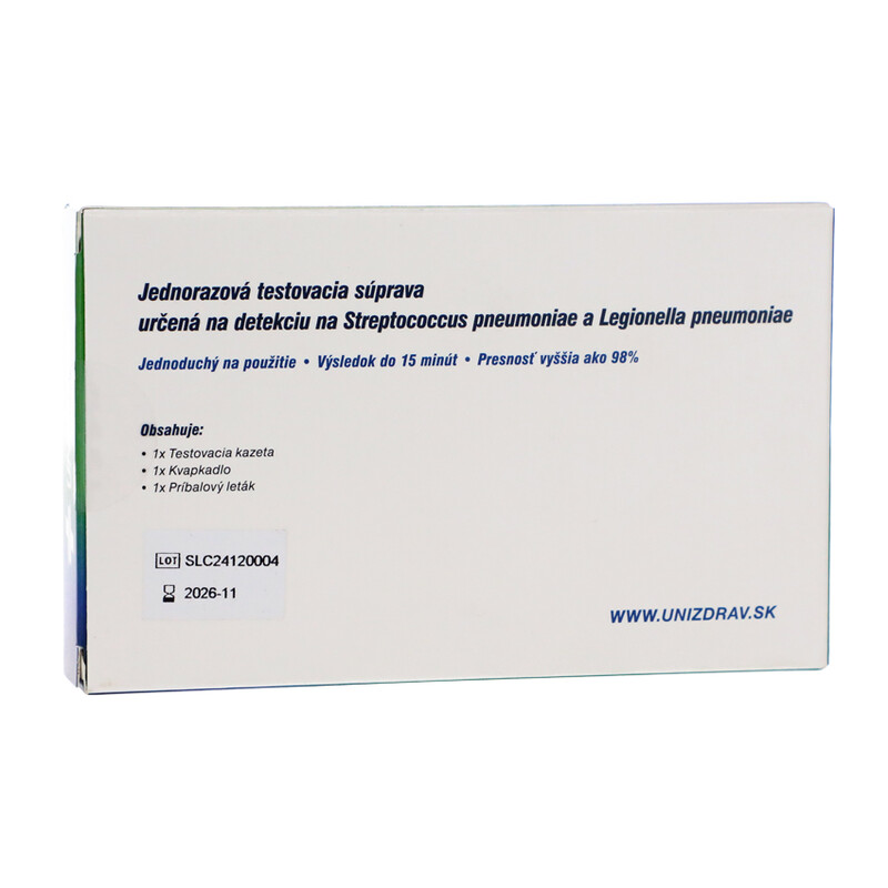 Streptococcus pneumoniae a Legionella pneumoniae  Kombinovaný test, 1ks