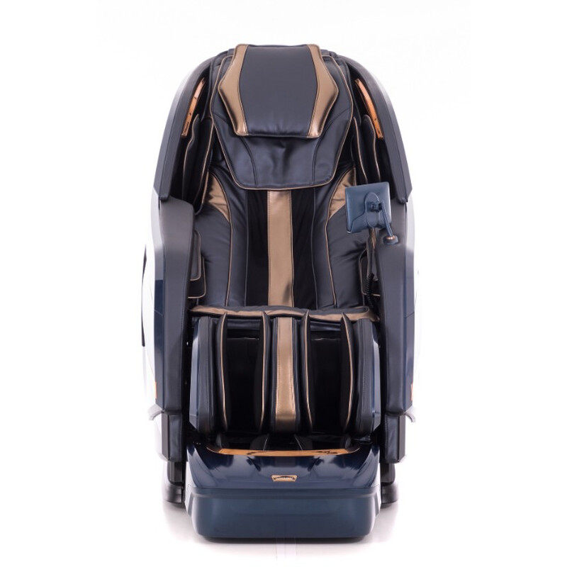 Masážní elektrické křeslo LUX 4D MASSAGER, modrozlaté (Používaný kus)