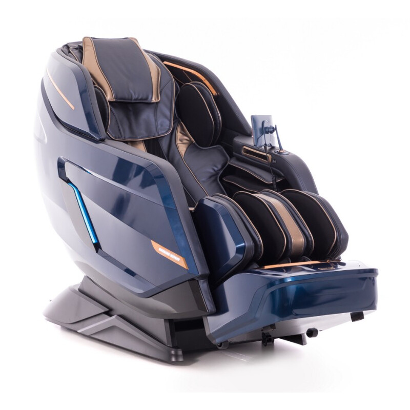 Masážní elektrické křeslo LUX 4D MASSAGER, modrozlaté (Zánovní kus)