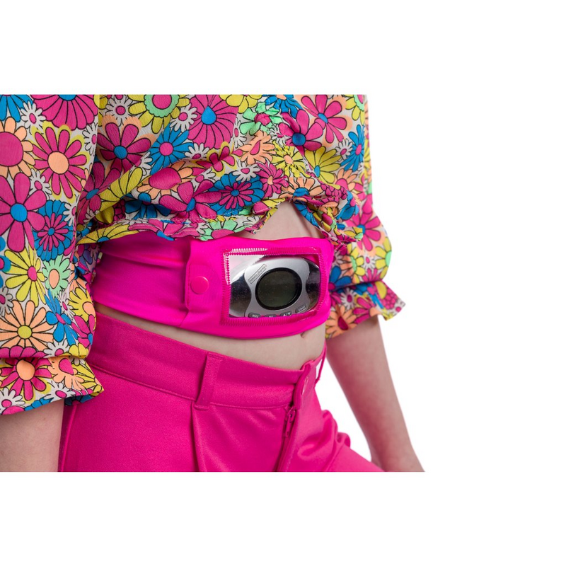 Dia pás na inzulínovou pumpu s okénkem, tmavě ružový