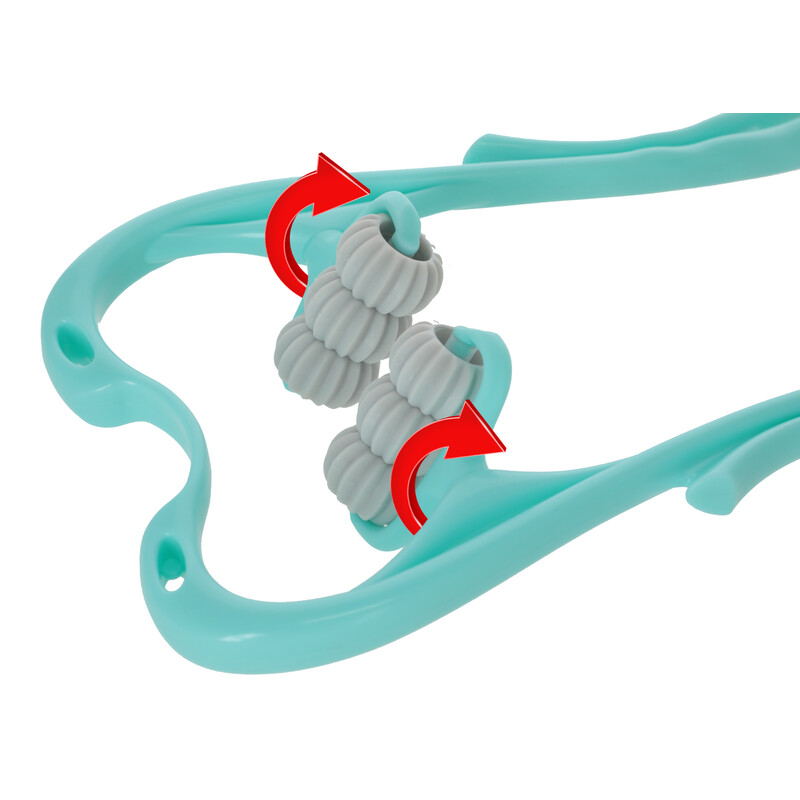 Masážní pomůcka na krční páteř se 6 válečky