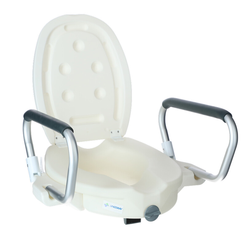 Zvyšovač WC UNIZDRAV se sklápěcími opěrkami, 12 cm