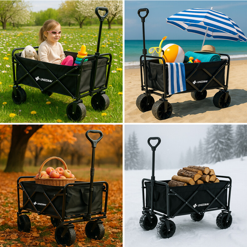 Skladací přepravní vozík UNIZDRAV s extra nosností až 150 kg