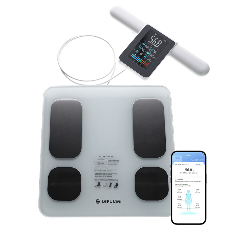 Profesionální SMART váha s funkcí analýzy těla a LED displejem na rukojeti + mobilní aplikace a Bluetooth