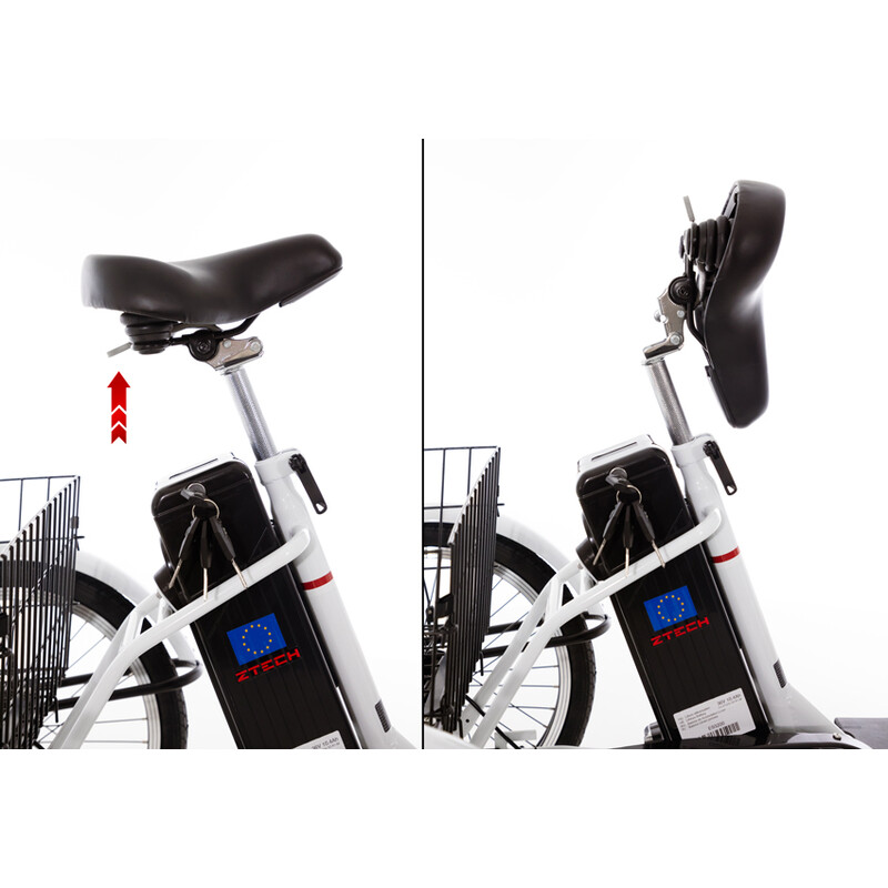 Tříkolové elektrické kolo Tornádo ZTECH, bílé