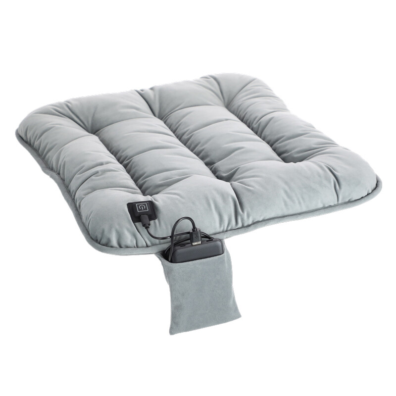 Přenosný vyhřívaný polštář k sezení, šedý