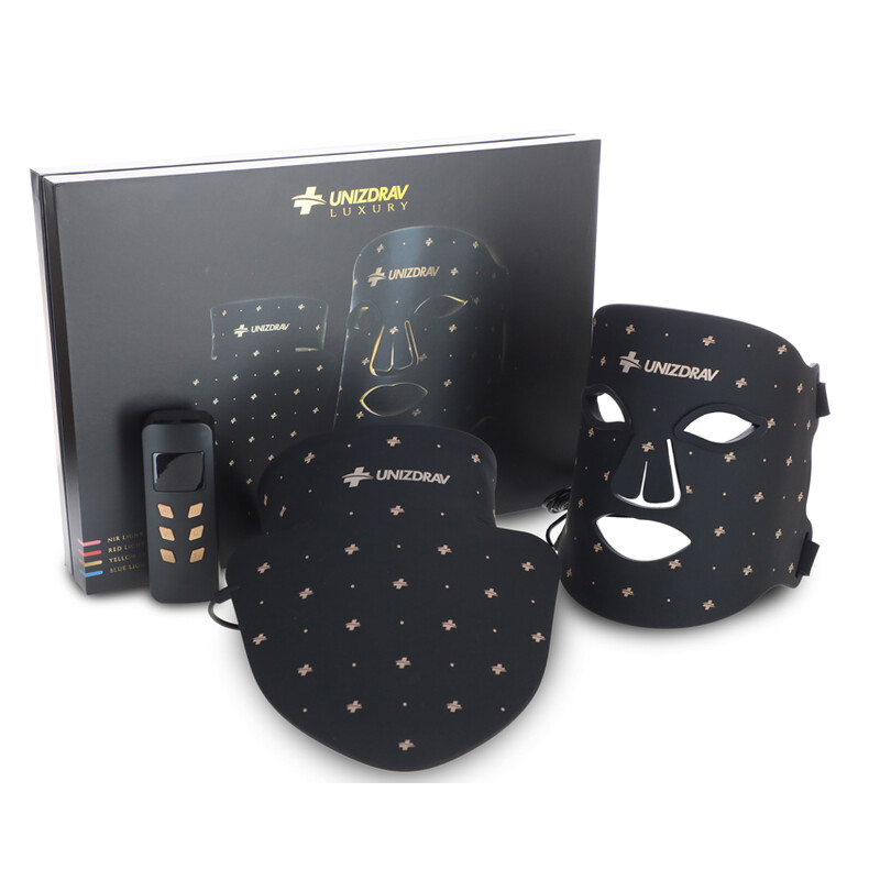 LED maska se světelnou terapií a NIR světlem na obličej a krk UNIZDRAV