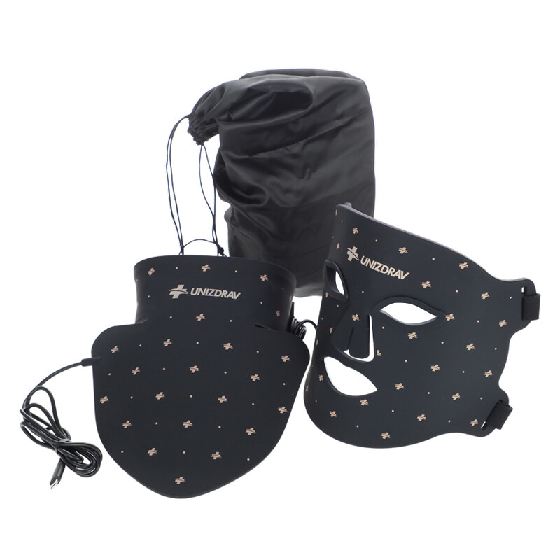 LED maska se světelnou terapií a NIR světlem na obličej a krk UNIZDRAV