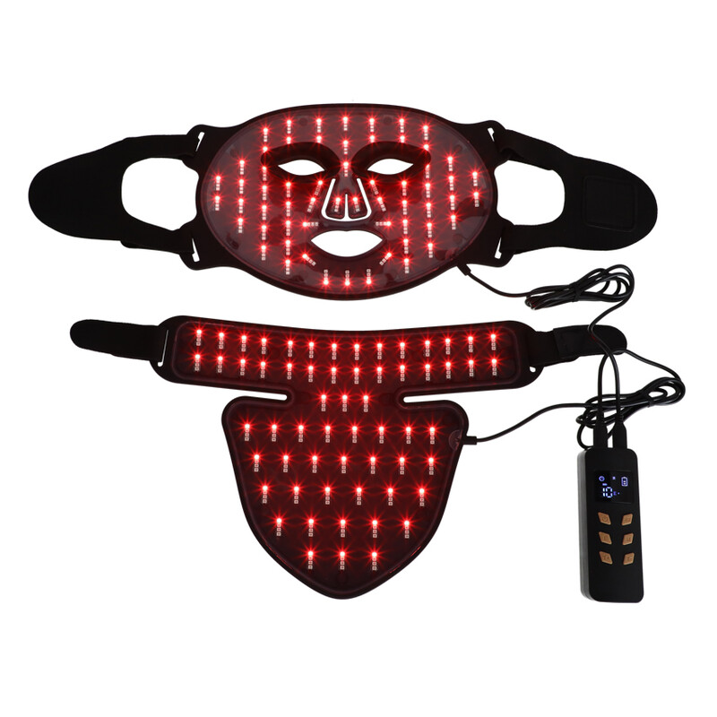 LED maska se světelnou terapií a NIR světlem na obličej a krk UNIZDRAV