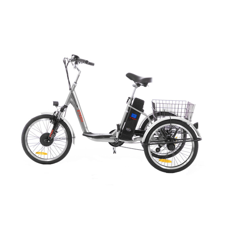 Tříkolové elektrické kolo Tornádo ZTECH, stříbrné
