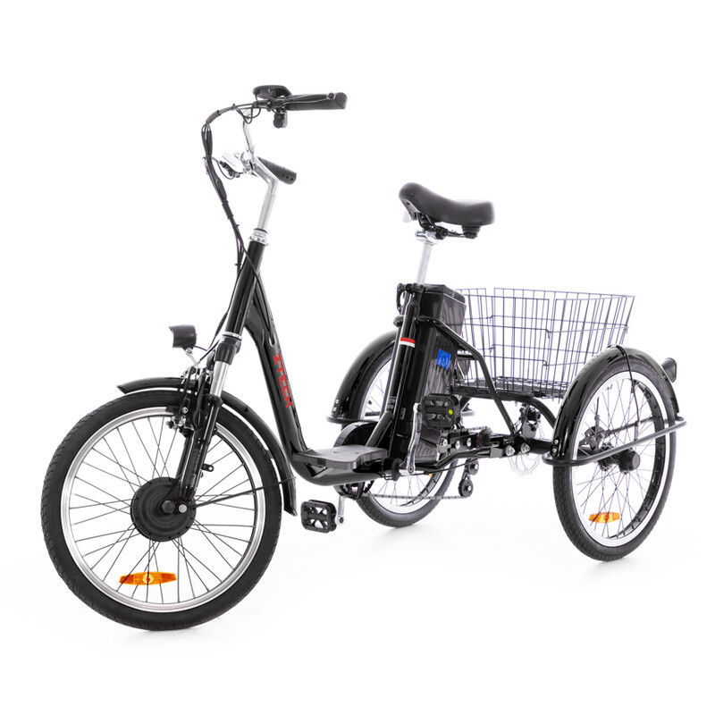 Tříkolové elektrické kolo Tornádo ZTECH, černé - Doprodej