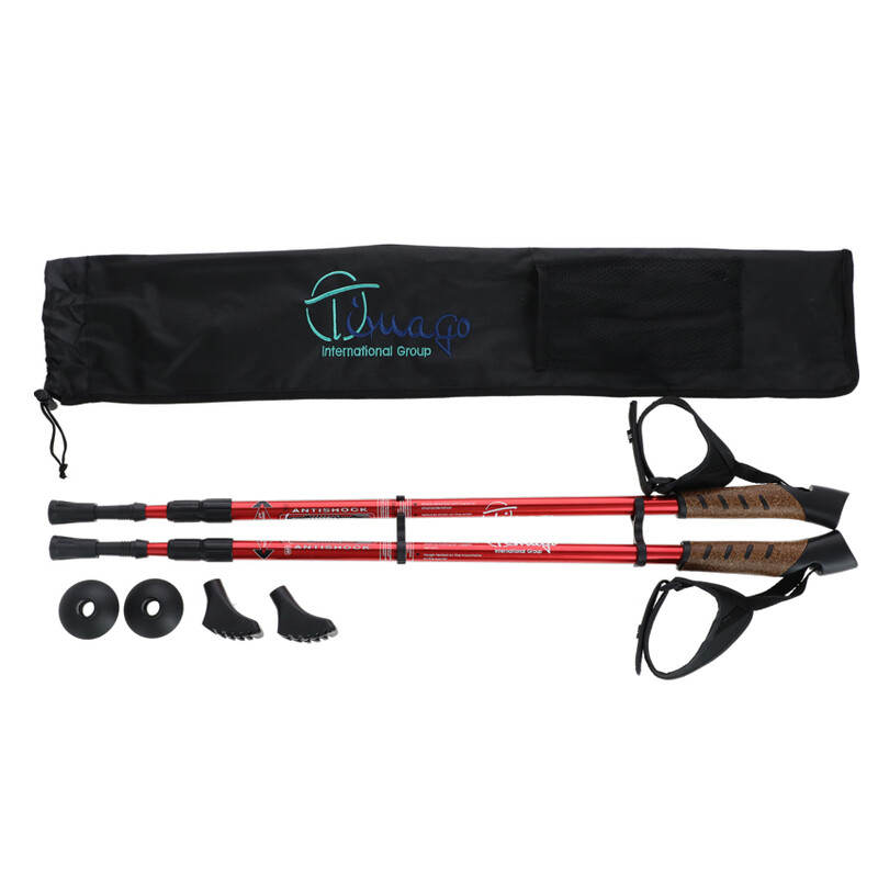 Trekingové hole, červené